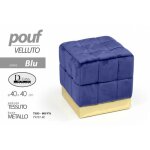 Webmarketpoint - pouf carr� en velours cm 40 pouf bleu