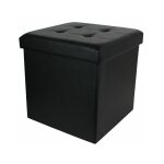 Paris prix - pouf coffre pliable capitonn 'cesaro' 37cm noir