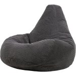 Pouf fauteuil en velours c�tel� dalton, poufs de salon pour adultes, gris anthracite - gris anthracite ...