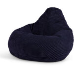 Pouf fauteuil velours ctel pour enfants dalton, pouf de chambre, bleu marine, oeko - tex - icon