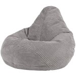 Pouf fauteuil velours ctel pour enfants dalton, pouf de chambre, gris clair, oeko - tex - icon