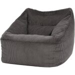 Pouf fauteuil en velours ctel morgan, xxl pouf geant pour salon, pouf poire adultes, gris anthracite, ...