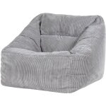 Pouf fauteuil en velours ctel morgan, xxl pouf geant pour salon, pouf poire adultes, gris, oeko - tex ...