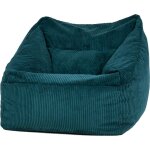 Icon - pouf fauteuil en velours ctel morgan, xxl pouf geant pour salon, pouf poire adultes, vert sarcelle, ...