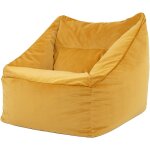 Icon - pouf fauteuil en velours natalia, xxl, pouf de salon gant, pouf poire adultes, jaune ocre