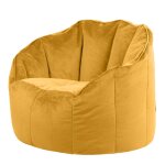 Pouf fauteuil en velours sirena, poufs de salon, chambre, adultes, jaune ocre - icon Pouf fauteuil en velours sirena, poufs de salon, chambre, adultes, jaune ocre - icon