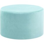 Pouf en forme de palet cylindrique fabriqué en velours vert pour salon ou chambre moderne beliani Pouf en forme de palet cylindrique fabriqué en velours vert pour salon ou chambre moderne beliani