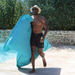 Pouf gant extrieur flottant colorfun - bleu atoll