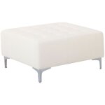 Beliani - pouf ottoman en cuir pu blanc velout soyeux capitonnage elgant rembourr aberdeen