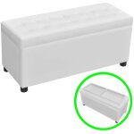 Pouf de rangement cuir synthtique blanc vidaxl