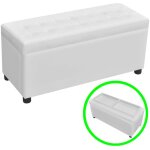 Pouf de rangement cuir synth�tique blanc vidaxl
