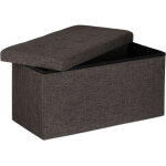 Pouf de rangement pliant coffre repose - pieds hxlxp: 38 x 76 x 38 cm, marron - relaxdays Pouf de rangement pliant coffre repose - pieds hxlxp: 38 x 76 x 38 cm, marron - relaxdays