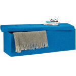 Relaxdays - pouf de rangement pliant xxl, tabouret pratique avec couvercle, h x l x p : 38 x 114 x 38 ...