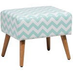 Beliani - pouf rectangulaire 50 x 39 cm en tissu coton blanc et vert motif � chevron manteo