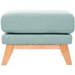 Miliboo - pouf repose - pieds d�houssable scandinave en tissu vert lagon et bois clair oslo