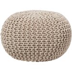 Beliani - pouf rond en coton beige  billes de polystyrne accessoire d'intrieur conrad