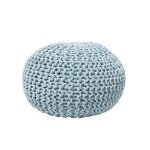 Beliani - pouf rond en coton bleu clair � billes de polystyr�ne coussin d'int�rieur conrad