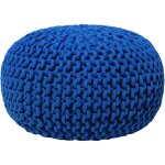 Beliani - pouf rond en coton bleu fonc  billes de polystyrne coussin d'intrieur conrad