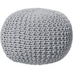 Pouf rond en coton gris clair � billes de polystyr�ne coussin d'int�rieur conrad