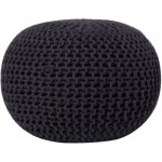 Beliani - pouf rond en coton noir  billes de polystyrne accessoire d'intrieur doux conrad