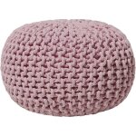 Pouf rond en coton rose  billes de polystyrne accessoire d'intrieur doux conrad