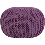 Beliani - pouf rond en coton violet  billes de polystyrne accessoire d'intrieur conrad