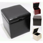 Mendler - pouf tabouret cube - coffre onex, cuir, 45x44x44cm, noir Mendler - pouf tabouret cube - coffre onex, cuir, 45x44x44cm, noir