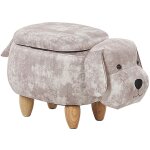 Beliani - pouf tabouret pour enfant en forme de chien en velours beige et pieds bois avec coffre de rangement ... Beliani - pouf tabouret pour enfant en forme de chien en velours beige et pieds bois avec coffre de rangement ...