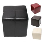 Mendler - pouf dé, tabouret onex, cuir, 36x36x36cm, noir Mendler - pouf dé, tabouret onex, cuir, 36x36x36cm, noir