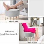 Costway - pouf tabouret rond Ø39cm, en velours avec pieds métalliques robustes, idéal pour salon ou chambre ... Costway - pouf tabouret rond Ø39cm, en velours avec pieds métalliques robustes, idéal pour salon ou chambre ...