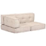 Pouf en tissu beige vidaxl