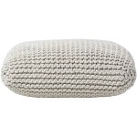 Homescapes - pouf en tricot carr blanc cass trs grand