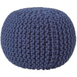 Homescapes - pouf en tricot coloris bleu marine