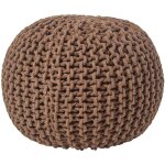 Homescapes - pouf en tricot rond chocolat