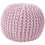 Homescapes - pouf en tricot rond coloris rose pastel 35 x 40 cm