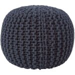 Homescapes - pouf en tricot rond noir