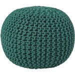 Homescapes - pouf en tricot rond vert