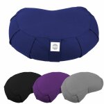 Pouf, zafu, coussin de méditation, yoga - demi - lune - 44 x 27 x 13 cm - bleu - vivezen Pouf, zafu, coussin de méditation, yoga - demi - lune - 44 x 27 x 13 cm - bleu - vivezen
