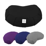 Pouf, zafu, coussin de méditation, yoga - demi - lune - 44 x 27 x 13 cm - noir - vivezen Pouf, zafu, coussin de méditation, yoga - demi - lune - 44 x 27 x 13 cm - noir - vivezen