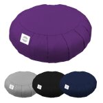 Vivezen - pouf, zafu, coussin de méditation, yoga - rond - 38 x 38 x 13 cm - prune Vivezen - pouf, zafu, coussin de méditation, yoga - rond - 38 x 38 x 13 cm - prune