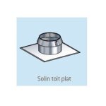 Poujoulat - solin condensor inox toit plat avec collerette 80 / 130