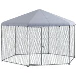 Poulailler en acier galvanis� avec toit ombrag�, capacit� 10 - 15 poules, couleur argent