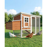 Poulailler en bois pour jardin ext�rieure 183x103x75cm cage canard avec nichoir mod�le ida