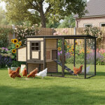 Poulailler bois thermo - trait� shelty pet 200x75x103cm 4 - 5 poules