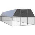 Helloshop26 ? poulailler en acier galvanis� 3 x 10 x 2 m ? toit en pe r�sistant aux uv ? porte avec serrure ...