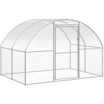 Poulailler enclos extrieur, cage pour poules petits animaux lapins 3x2x2 m acier galvanis vidaxl