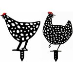 Poule de jardin d�coration, 2 pi�ces art de la cour de poulet, statue de coq de cour, d�coration de jardin ...