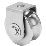 Poulie � gorge en u en acier inoxydable pour chariot industriel � portail coulissant, diam�tre 48 mm