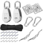 Poulie de levage en acier inoxydable m20 - crochet pivotant pour levage - roue de remorquage - corde ...