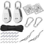 Poulie de levage en acier inoxydable m20 - crochet pivotant pour levage - roue de remorquage - corde ...